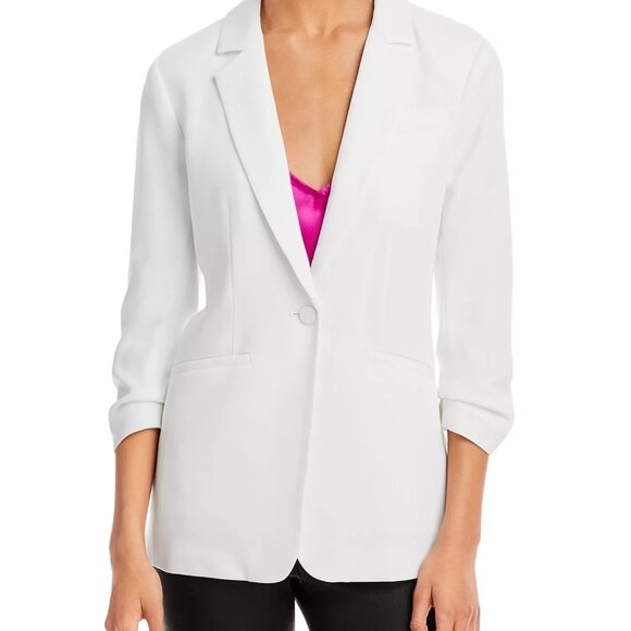 Cinq a Sept White Khloe Ruched-Cuff Blazer 8 - Picture 14 of 14